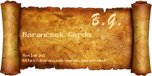 Barancsek Gerda névjegykártya